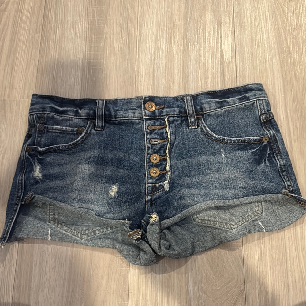 FREE PEOPLE Denim Blue Women's Shorts